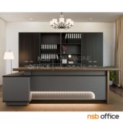 A30A069-2:โต๊ะผู้บริหารตัวแอล รุ่น Malik (มาลิค)  แอลขวา พร้อมตู้ข้าง