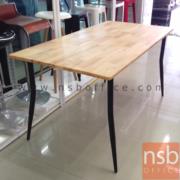 G14A084-1:โต๊ะรับประทานอาหารหน้าไม้ยางพารา รุ่น SR-3  ขนาด 90W cm.  โครงขาเหล็ก