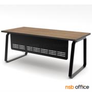A06A104-2:โต๊ะผู้บริหารทรงสี่เหลี่ยม รุ่น Birney (เบอร์นี่)  ขนาด 180W cm. (โครงขาสีดำ)   บังตาเหล็ก ขาเหล็กทรงคางหมู