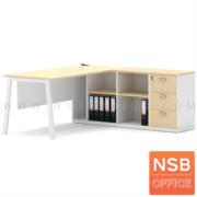 A37A004:โต๊ะทำงานตัวแอล รุ่น Sandvine (แซนไวน์) ตู้ลิ้นชักพร้อม 4 ช่องโล่ง  ขนาด 180W1*175W2 cm พร้อมตัวเก็บสายรุ่น A24A031