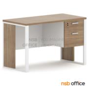 A10A126-7:โต๊ะทำงาน 2 ลิ้นชัก รุ่น Grendel II (เกรนเดล 2)  150W*75D cm. บังตาไม้ ขาเหล็ก