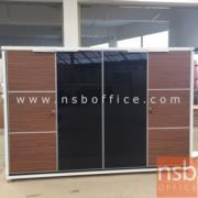 A34A018:ตู้เอกสาร 4 บานเปิด รุ่น Smooth 2 (สมูธ 2)  ขนาด 180W cm.   สีซีบราโน่-ขาว 