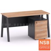 A10A100-2:โต๊ะทำงานทรงสี่เหลี่ยม  รุ่น Slash-2 (สแลช-2)  ขนาด 135W*60D cm. พร้อมลิ้นชักล้อเลื่อน และตัวเก็บสายไฟ รุ่น A04A049 