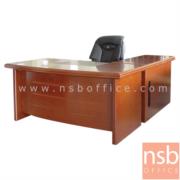 A06A055:โต๊ะผู้บริหารตัวแอล  รุ่น Campbell (แคมป์เบลล์)  ขนาด 160W cm.  พร้อมตู้ข้างและตู้ลิ้นชัก 