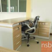 A13A036-2:โต๊ะทำงานตัวแอลขวา Bridget (บริดเจ็ท) โซลิค-ขาว   160W1*140W2 พร้อมตู้ข้าง