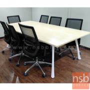 A05A193:โต๊ะประชุมทรงสี่เหลี่ยม  รุ่น Kelland (เคลแลนด์)  ขนาด 240W cm. ขาเหล็กสีขาว 