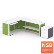 A11A011:เคาน์เตอร์ตัวแอล    ขนาด 203.5W cm. พาร์ทิชั่นสีสัน