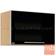 K02A008:ตู้แขวนผนังบานเปิดกระจกดำ สีบีชดำ รุ่น Junket (จังเก็ต)  เมลามีน (สำหรับครัวเปียกและครัวแห้ง)  