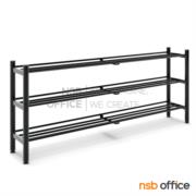 G05A099-2:ชั้นวางรองเท้าเหล็กทำสี   ขนาด 200W*30D*85H cm.(3 ชั้น)  จุกแป้น