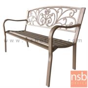 G08A289:เก้าอี้สนามเหล็ก รุ่น Pine (พาย)   พนักพิงลายดอกไม้