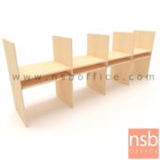 A04A165-8:โต๊ะ call center แถวเรียงเดี่ยว    4 ที่นั่ง ขนาด 321.6W cm. (ไม่มี miniscreen กระจกฝ้า) 