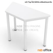 B30A061-1:โต๊ะทำงานทรงคางหมู รุ่น Mulrey (มัลเรย์)   หน้า Top เมลามีน (ขนาด 120W cm.) โครงขาสีขาว 
