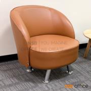 B12A219-4:โซฟาสำนักงาน รุ่น Hazel (ฮาเซล)  1 ที่นั่ง หุ้มหนังเทียม เสริมขาเหล็กชุบโครเมี่ยม