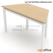 A10A074-5:โต๊ะเรียนกิจกรรมทรงคางหมู รุ่น Pomelo (โพเมโล่)  หน้า Top เมลามีน (ขนาด 140W*61D cm.)    ขาเหล็กเหลี่ยม ไม่มีล้อ