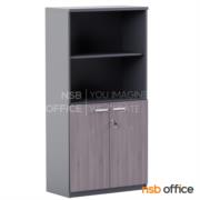 C02A006-4:ตู้เอกสาร บนโล่ง ล่างบานเปิดทึบ  รุ่น Kathleen (แคทลีน) ขนาด 80W*160H cm. สีพิเศษเฉพาะหน้าบาน เมลามีน