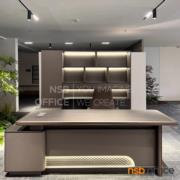 A30A069-1:โต๊ะผู้บริหารตัวแอล รุ่น Malik (มาลิค)  แอลซ้าย พร้อมตู้ข้าง