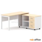 A16A102-1:โต๊ะทำงานพร้อมตู้เอกสารล้อเลื่อนต่อข้าง รุ่น Belalian (เบลาเลี่ยน)   