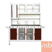 G07A122-1:ตู้ครัวอลูมิเนียม หน้าเรียบ กว้าง 160 ซม   ไม่มีลิ้นชัก (หน้า TOP หินแกรนิตเข้าขอบอลูมิเนียม) 