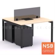 A38A004-1:ชุดโต๊ะทำงานกลุ่ม ลิ้นชักเหล็กล้อเลื่อน รุ่น Cattermole (แคตเตอร์โมล)  2 ที่นั่ง ขนาด 120W cm. (2 ขา) พร้อมมินิสกรีนและกล่องไฟ A24A034-2 