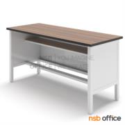 A05A036-1:โต๊ะประชุมตรง Top โฟเมก้าลายไม้ รุ่น Bina (บีน่า) TM247, TM260   ขนาด 120W cm.  โครงเหล็ก