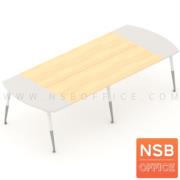 A05A119-1:โต๊ะประชุมหัวโค้ง   ขนาด 300W cm.    ระบบคานเหล็ก ขาสีบรอนซ์เงินปลายขาโครเมี่ยม