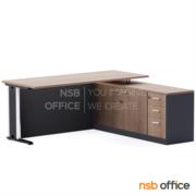 A30A011-1:โต๊ะทำงานตัวแอล  รุ่น Quantix (ควอนทิกซ์)  ขนาด 150W1*165W2 cm. (แอลขวา) พร้อมตู้อเนกประสงค์ข้าง เมลามีน