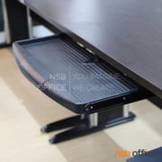 A03A016-2:รางคีย์บอร์ดพลาสติก   ขนาด 55+8W cm. (สีดำ)   ระบบลูกปืน แบบแขวนใต้โต๊ะ