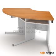 A05A064-1:โต๊ะเข้ามุมทรงโค้งลึก 75 cm. รุ่น Piper (ไพเพอร์)  ขนาด R91 cm.  เมลามีน ขาเหล็กตัวแอล 