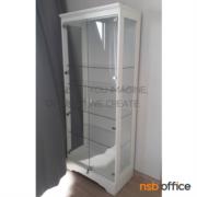 G06A046-2:ตู้โชว์กระจกดาวน์ไลท์ 2 บานเปิด   สีขาว 