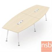 A05A182:โต๊ะประชุมทรงเรือ   ขนาด 320W cm.  พร้อมป็อบอัพ ขาเหล็ก