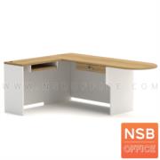 B32A010-2:โต๊ะแพทย์ในห้องตรวจ รุ่น Mashiho (มาชิโฮะ)  ขนาด 150W1*140W2 cm (หน้าท็อปสี่เหลี่ยมหัวโค้ง) พร้อมรางคีย์บอร์ดและลิ้นชัก