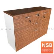 A34A034:ตู้เอกสาร 3 ลิ้นชัก 2 บานเปิด  รุ่น SR-LCA-3221   ขนาด 120W cm.    สีซีบราโน่-ขาว