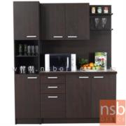 G10A009:ชุดตู้ครัวหน้าเรียบ 160W cm. ER-0112,ER-2114   พร้อมตู้ลอย