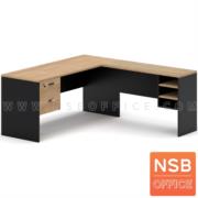 A12A036:โต๊ะทำงานตัวแอล 2 ลิ้นชัก 3 ช่องโล่ง รุ่น Curran (เคอร์แรน)  ขนาด 165W1*180W2 cm. เมลามีน 