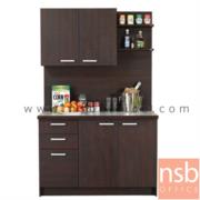 G10A005:ชุดตู้ครัวหน้าเรียบ 120 cm ER-1021   พร้อมตู้ลอย