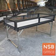 A24A066-1:ตะแกรงเหล็กสินค้าเซลล์ รุ่น Blackflame (แบล็คเฟรม) พร้อมโต๊ะพับขนาด 180W*75D cm.  