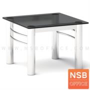 B13A139-1:โต๊ะกลางกระจกสีชา รุ่น FT-S28FS  ขนาด 61W cm. โครงเหล็กชุบโครเมี่ยม 