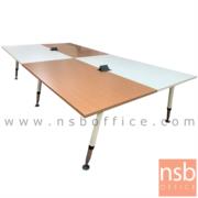 A22A007:โต๊ะประชุมทรงสี่เหลี่ยม 12 ที่นั่ง  รุ่น Panax (พาแน็กซ์)  ขนาด 320W cm. พร้อมฝาเปิดปิดปลั๊กไฟบนโต๊ะ ขาเหล็ก 