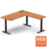 A44A001-1:โต๊ะทำงานปรับระดับ Sit 2 Stand ทรงตัวแอล รุ่น Carmelo (คาร์เมโล่)  ขนาด 160W1*120W2 cm. พร้อมป็อปอัพรุ่น A24A042