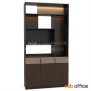 C04A098-1:ตู้เอกสาร 3 บานเปิด รุ่น Zabini (ซาบินี)  สีดาร์คช็อค เมลามีน