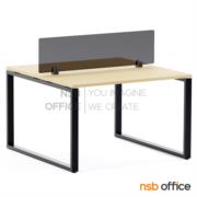 A27A040-1:โต๊ะทำงานกลุ่ม ขาเหล็กตัวโอ รุ่น Cruz (ครูส) 2 ที่นั่ง ขนาด 120W*120D cm.    