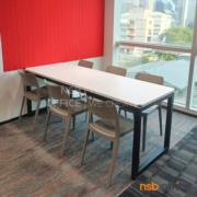 A05A273-1:โต๊ะประชุมทรงสีเหลี่ยม รุ่น Everet (เอเวอร์เลต)  ขนาด 160W*80D cm. ขาเหล็กเหลี่ยม