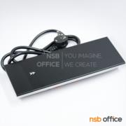 A24A077-1:ป๊อปอัพฝาสไลด์ 3 Power 2 USB (A+C) รุ่น Contoria (คอนโทเรีย)  สีดำ (ไม่มีฝาครอบด้านล่าง) มีสายปลั๊กไฟ