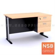 A10A037-7:โต๊ะทำงาน 2 ลิ้นชัก   150W*80D cm. บังตาไม้ ขาเหล็กตัวแอล  