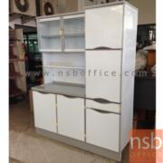 G07A108:ตู้ครัวสูงอลูมิเนียม มีตู้เก็บของด้านข้าง ลิ้นชักมีถาดใส่ช้อน   ขนาด 150W*54D*190H cm. 