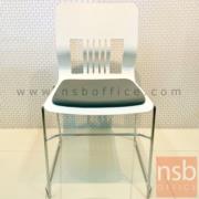 B05A171-2:เก้าอี้อเนกประสงค์เฟรมโพลี่ รุ่น Wyndham (วินดัม)  ขาเหล็กชุบโครเมี่ยม (โพลี่หุ้มเบาะสีเทา) ขาเหล็กเพลาตัน ชุบโครเมี่ยม 