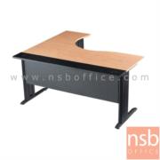 A10A008-2:โต๊ะทำงานตัวแอลหน้าโค้งเว้า  รุ่น Bekant (บีแคนท์)  ขนาด 160W1*140W2 cm. (แอลขวา) ขาเหล็กดำ สีเชอร์รี่-ดำ 