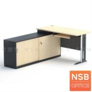 B32A009-1:โต๊ะแพทย์ในห้องตรวจ รุ่น Yoshinori (โยชิโนริ)   ขนาดโต๊ะหลัก 120W*60D*75H cm (ท็อปเหลี่ยม) / ตู้ข้าง 120W*40D*65H cm  พร้อมรางคีย์บอร์ดและตู้เก็บของบานเลื่อน ขาเหล็ก