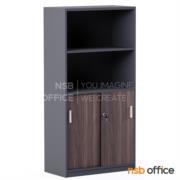 C02A008-4:ตู้เอกสาร บนโล่ง ล่างบานเลื่อน รุ่น Ciccone (ชีโคเน) ขนาด 80W*160H cm. สีพิเศษเฉพาะหน้าบาน เมลามีน