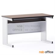 A05A038-1:โต๊ะประชุมตรง Top โฟเมก้าลายไม้ รุ่น Amolika (อโมลิก้า)  ขนาด 120W cm.  ขาเหล็กตัวแอล